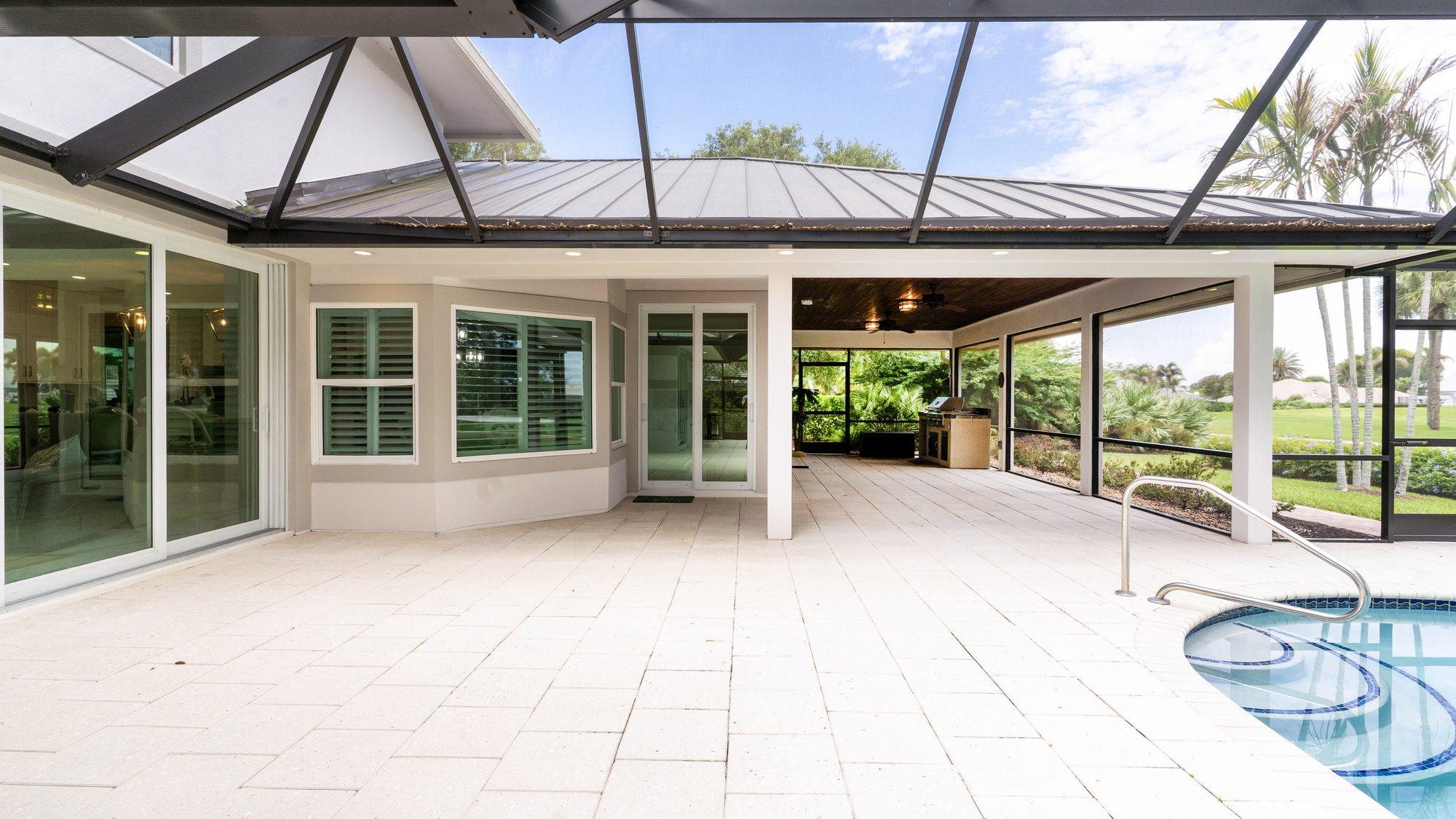 Screened patio and pool area